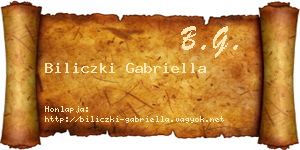 Biliczki Gabriella névjegykártya